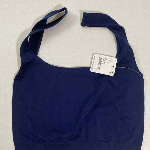 Free People Navy Scoop Neck Crop Women’s Size XS/S NEW with Tags - Picture 4 of 6